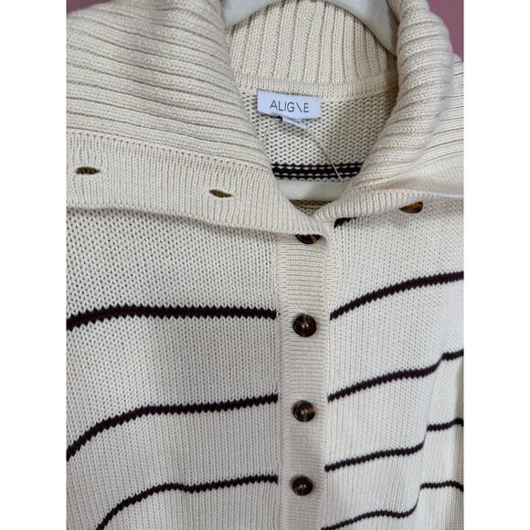 ALIGNE Sawyer Striped Button Up Cardigan Size Small - Picture 6 of 8